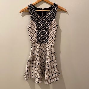 Aqua back and off white cutout formal dress